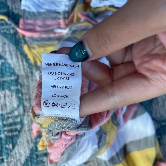 House of Harlow 1960 x Revolve Multicolor Striped Drawstring Blouse - Size M - Picture 6 of 9